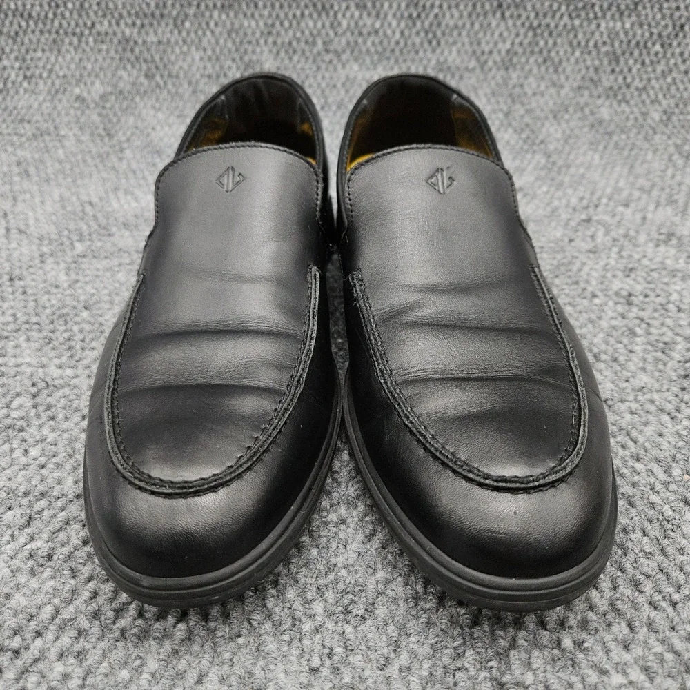 Amberjack (Men's 10) Black Leather The Loafer Slip On Dress Casual Comfort Shoes