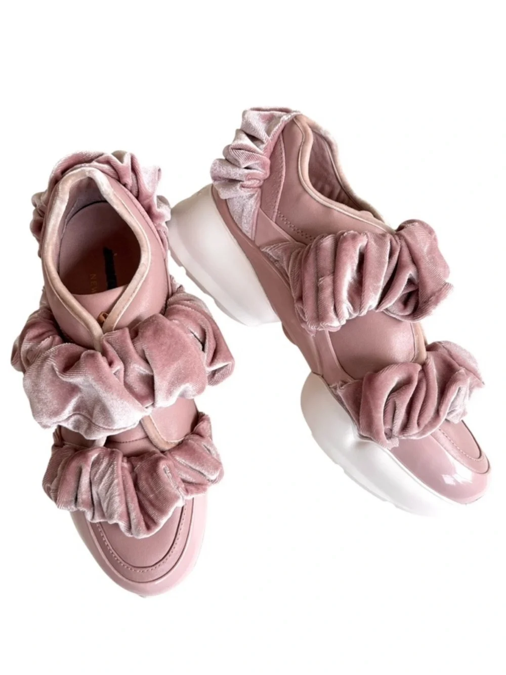 EUC Kate Spade Velvet Scrunchie Sneakers Mauve Size 6.5