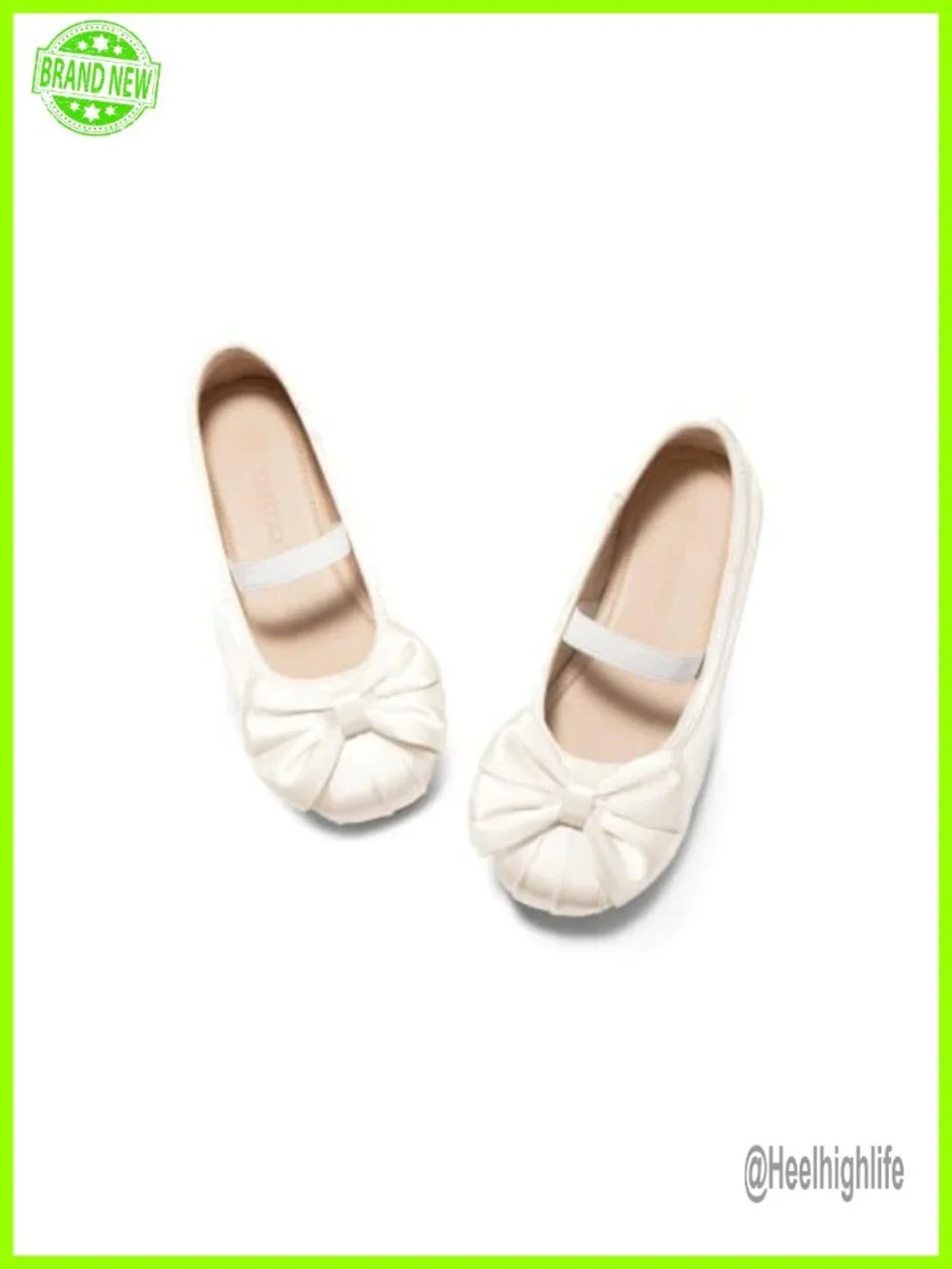 Girls Satin Square Toe Bow Ballet Flats Mary Jane Shoes