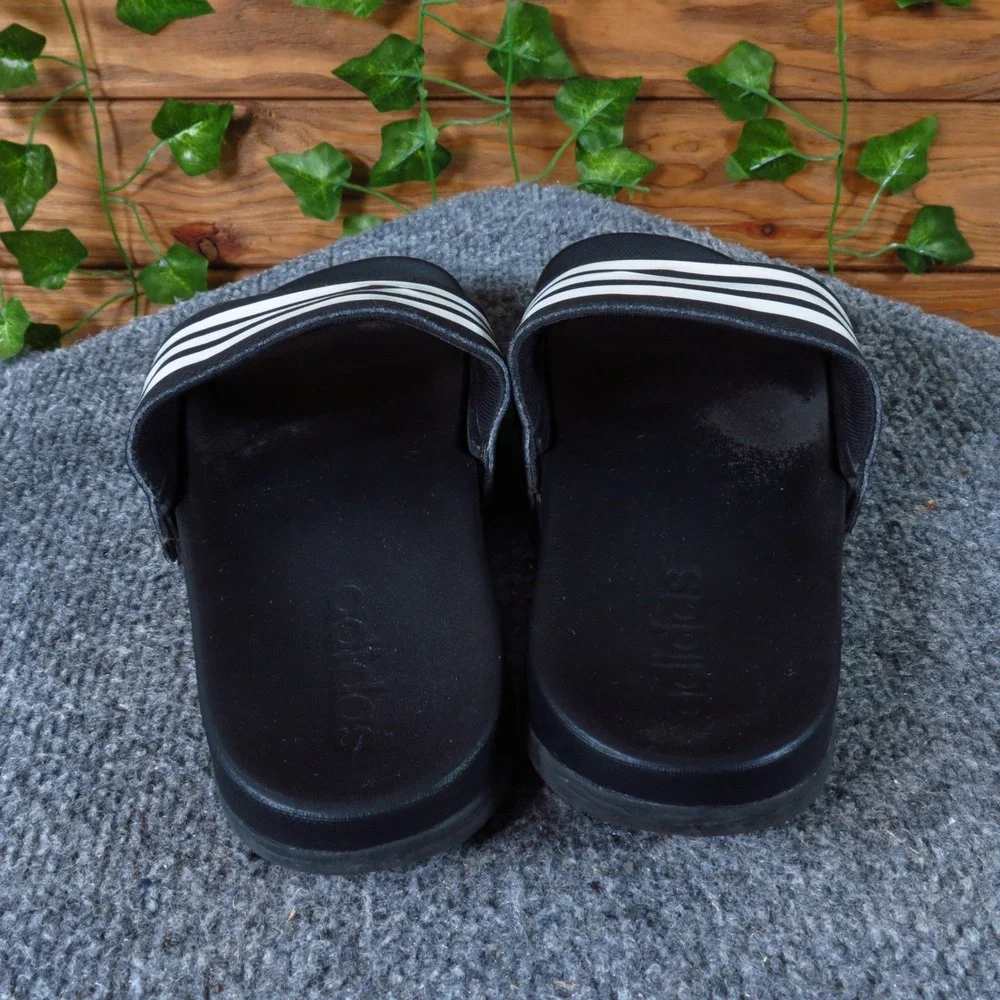 adidas Adilette Comfort Mens Slide Sandals Size‎ 5 Athletic Shower Black White