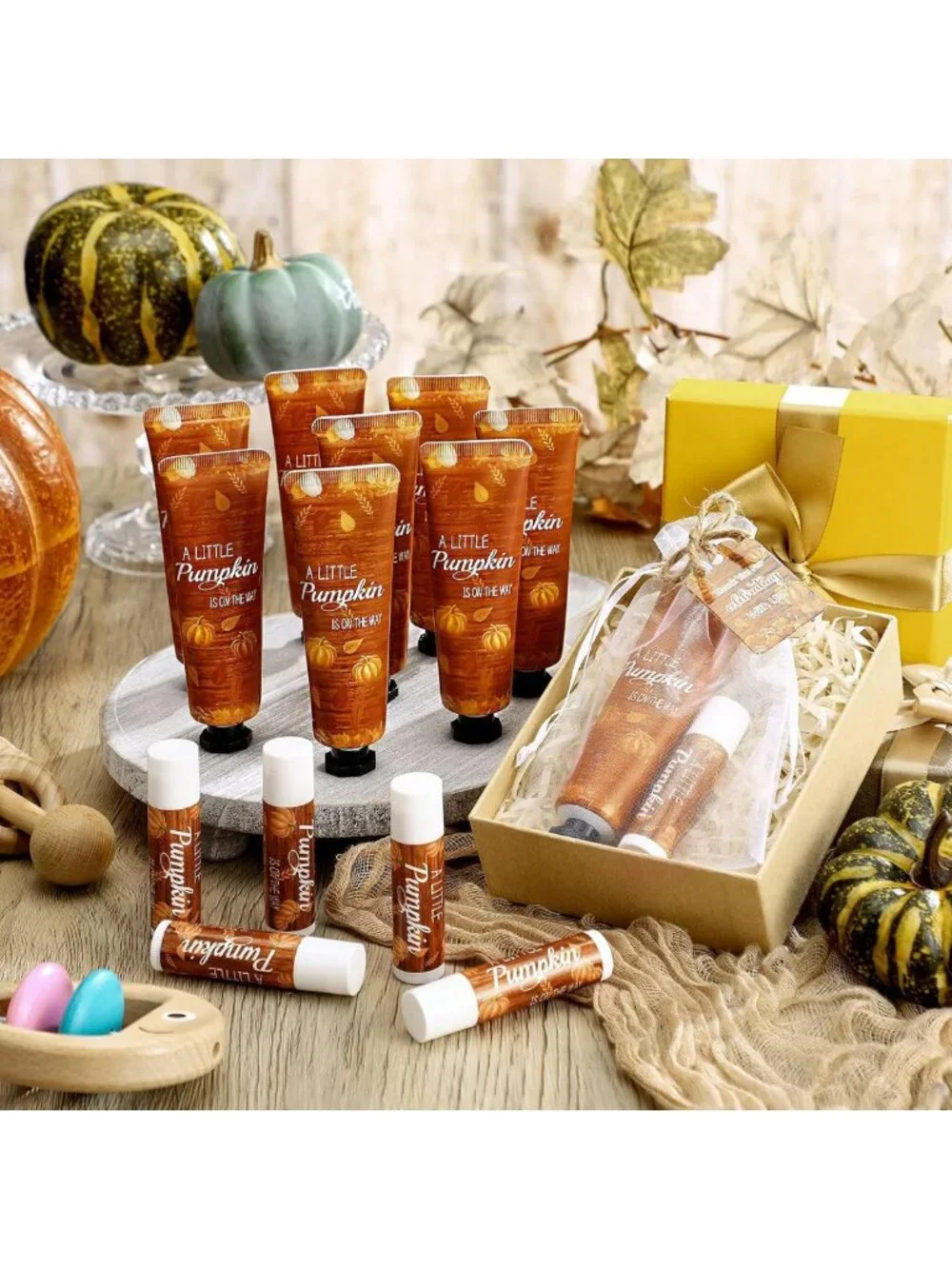 48-Piece Fall Pumpkin Baby Shower Favors | Bulk Thank You Gifts for Guests