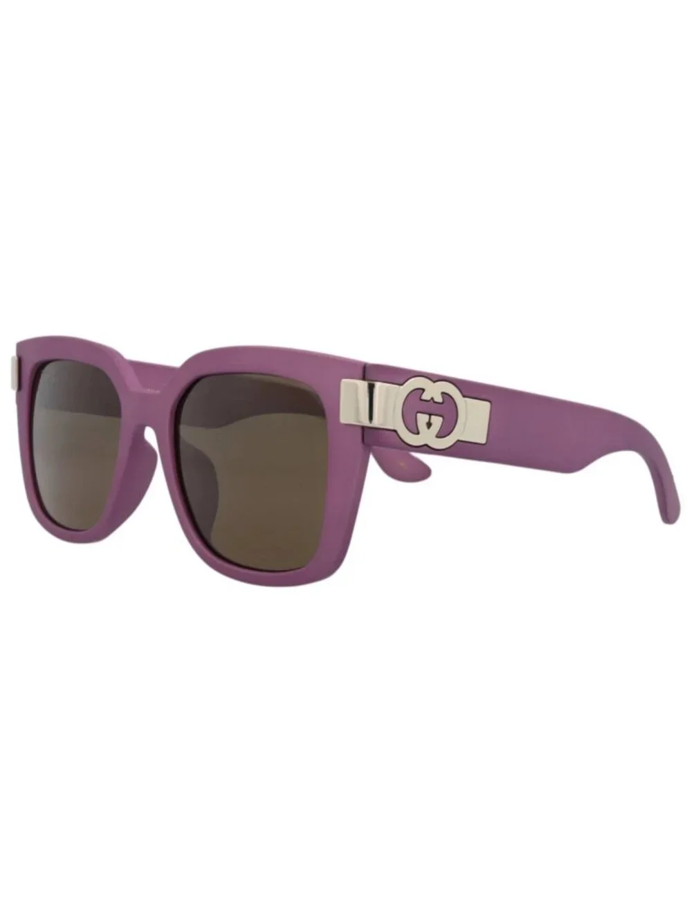 New Gucci Women's Sunglasses Square Rectangle Injection Frame Violet Violet