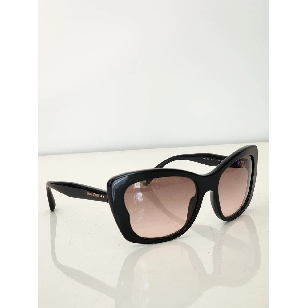 Miu Miu Flawed SMU 03O‎ Black Butterfly Sunglasses Gradient Brown Lens