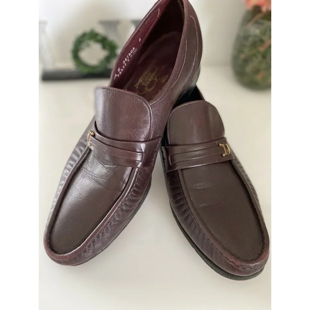 Florsheim Comfortech Signature Men's Shoes 10.5C Burgundy Loafers Dress Slip On‎