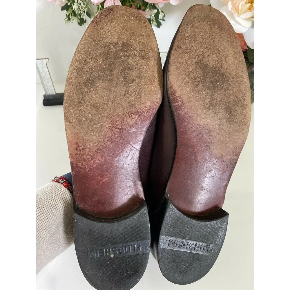 Florsheim Comfortech Signature Men's Shoes 10.5C Burgundy Loafers Dress Slip On‎
