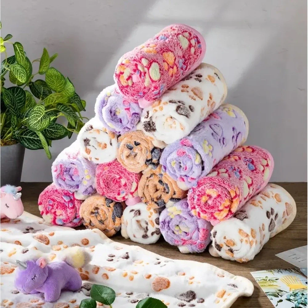 Warm & Soft Fluffy Fleece Flannel Pet Cat Small Dog Blanket Mat 24x16