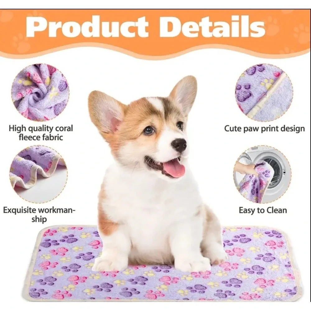 Warm & Soft Fluffy Fleece Flannel Pet Cat Small Dog Blanket Mat 24x16