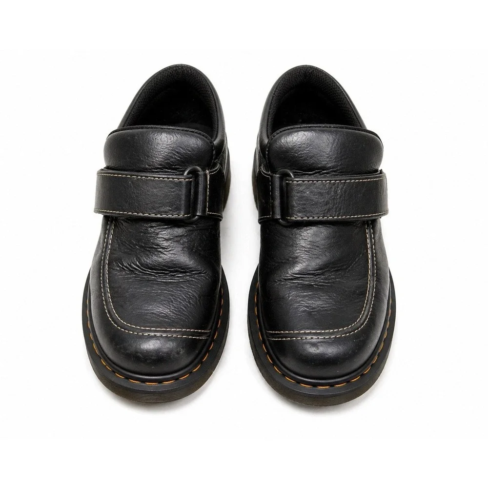 Dr Martens‎ Women's US 7 UK 5 Monk Strap Black Leather Platform Shoes Vintage