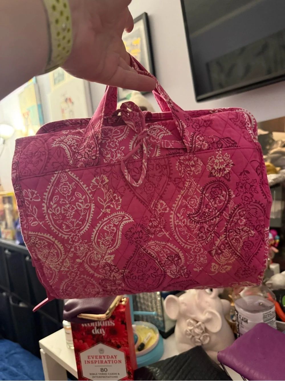 Vintage Vera Bradley “Stamped Paisley” Travel Organizer Bag