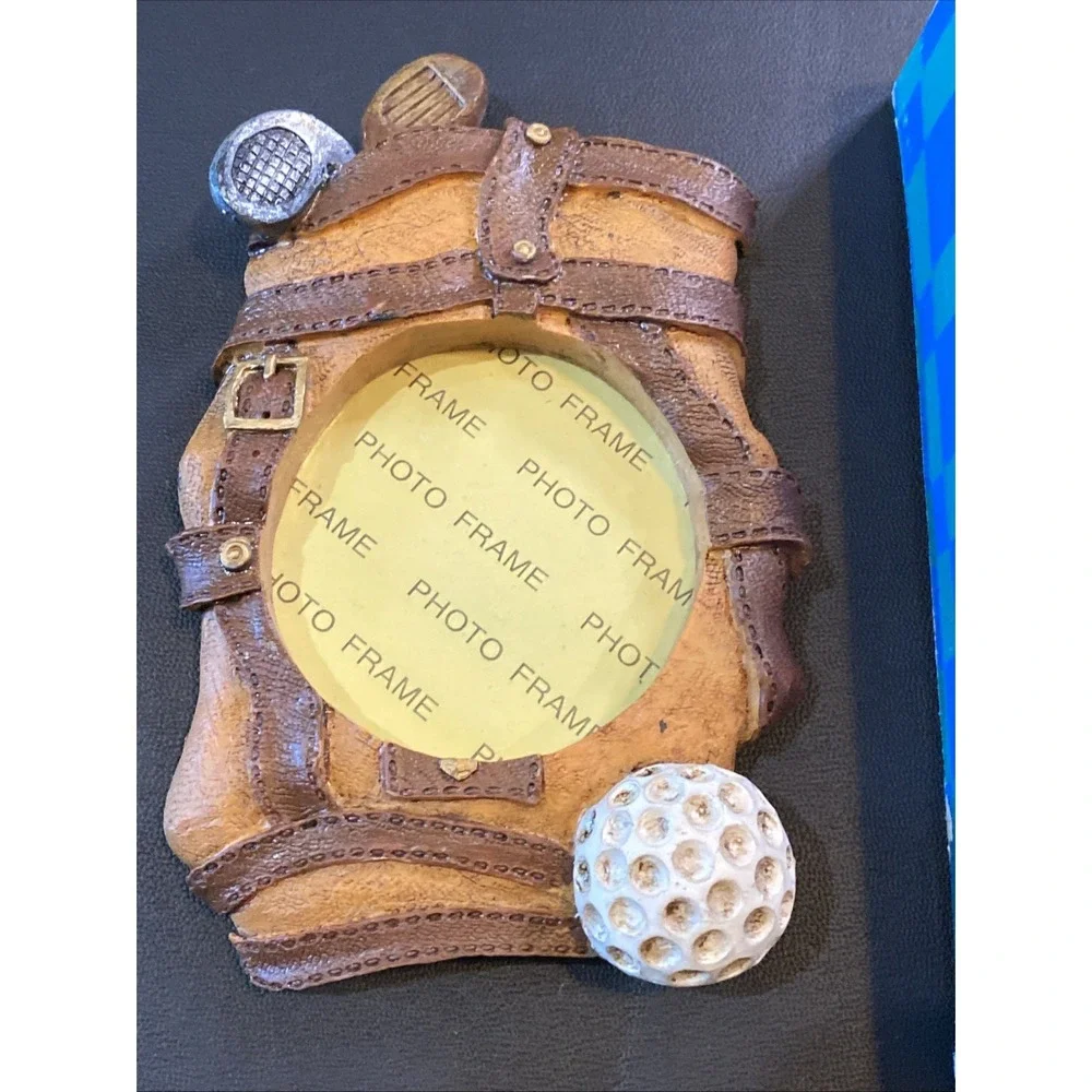 Vintage Golf Bag Photo Frame Resin Brown Sports Decor Tabletop Picture Frame Box