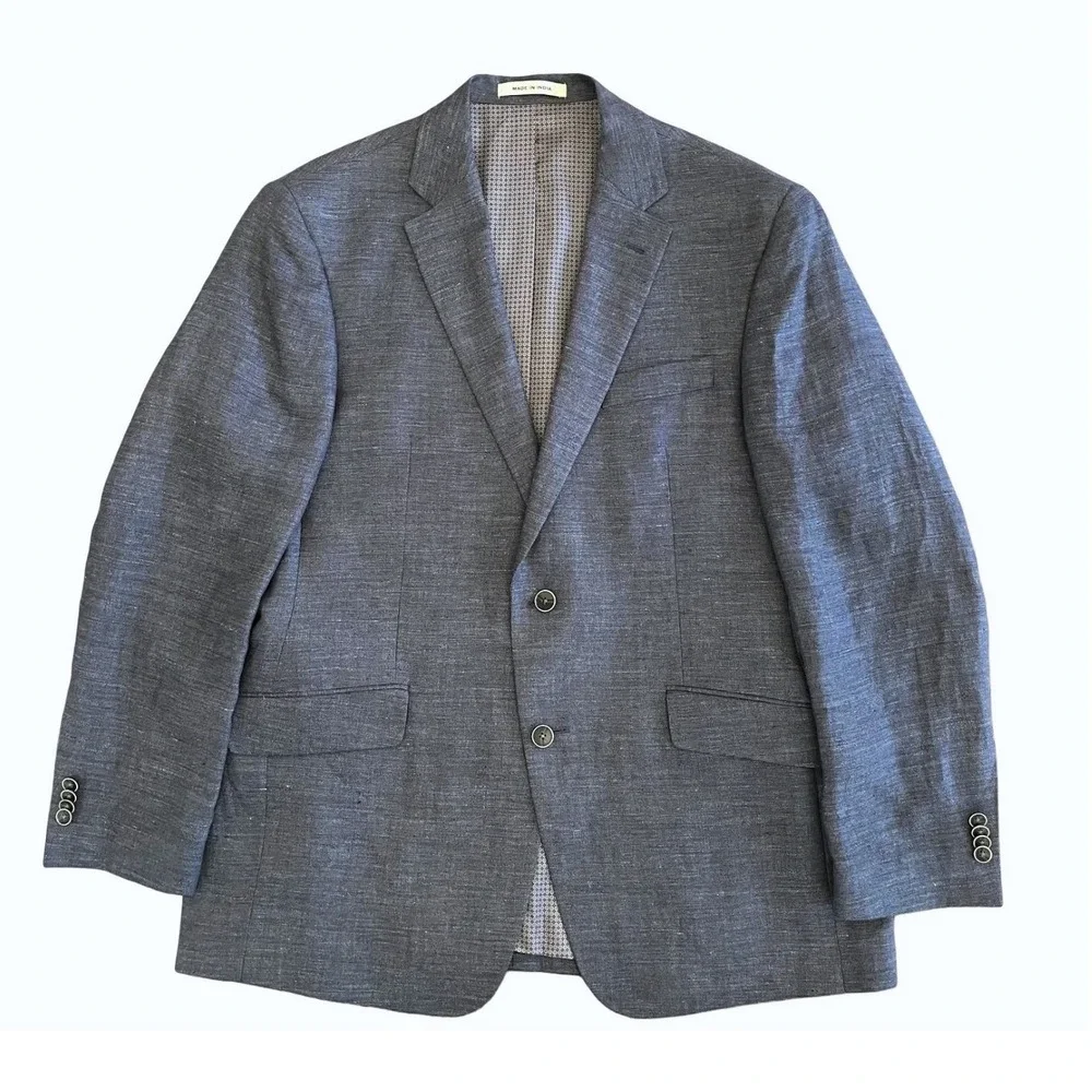 Joseph Abboud 100% Linen Blazer Mens 42R‎ Tailored Fit Sports Coat Jacket Blue
