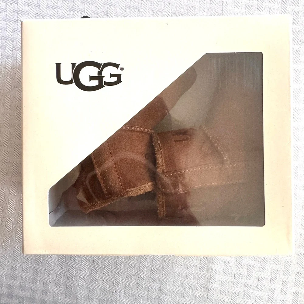 UGG Jesse II‎ Baby Booties Chestnut Suede Shearling Size 2/3 w Box Cozy Winter