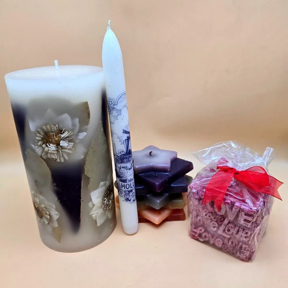 Pottery Barn candles star colorful