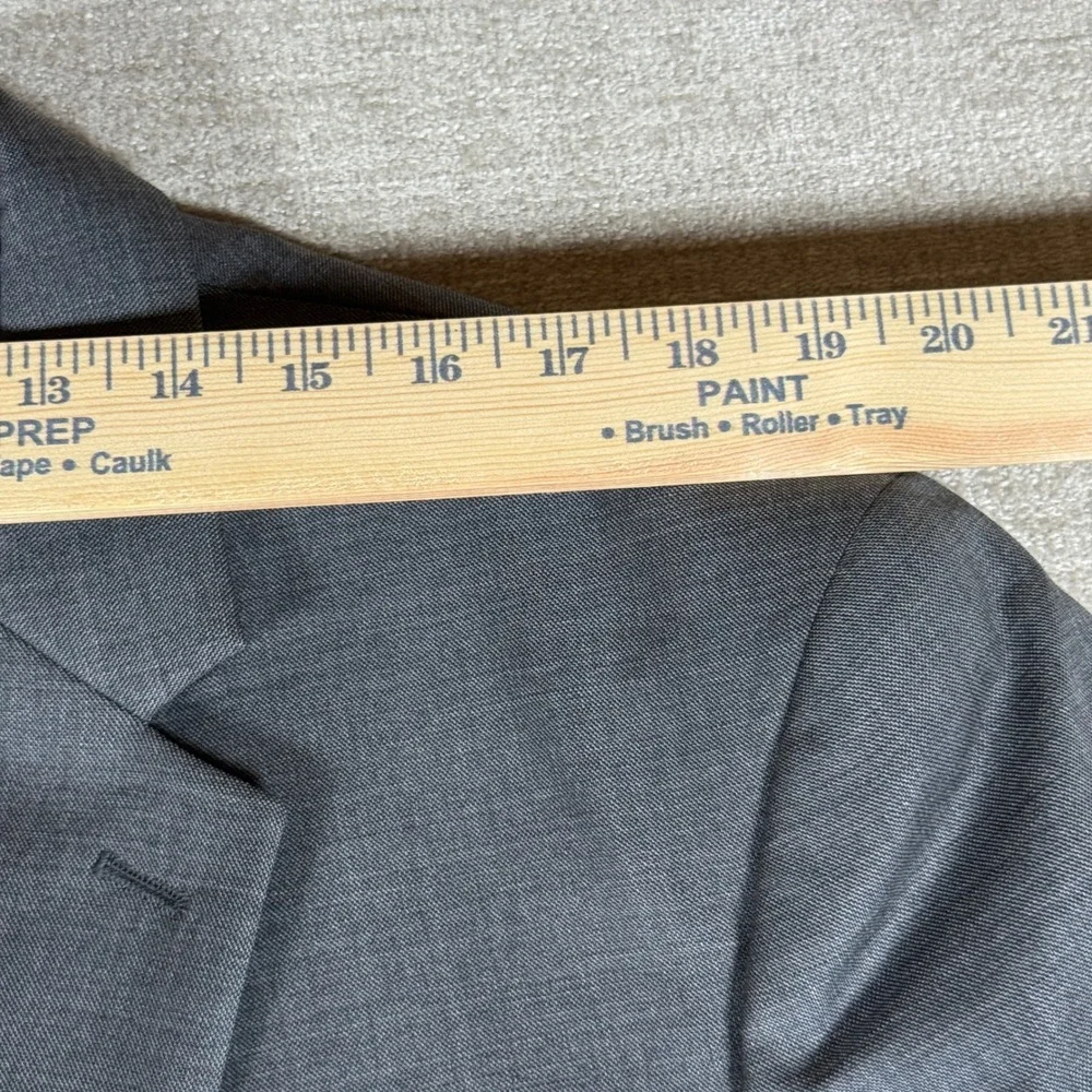 Banana Republic Suit Jacket Mens 50L Grey Stretch Sharkskin Slim Fit Wool Blend