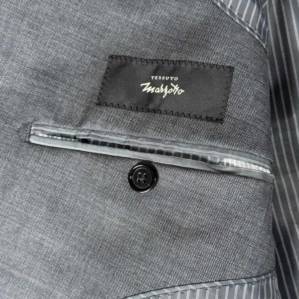 Banana Republic Suit Jacket Mens 50L Grey Stretch Sharkskin Slim Fit Wool Blend