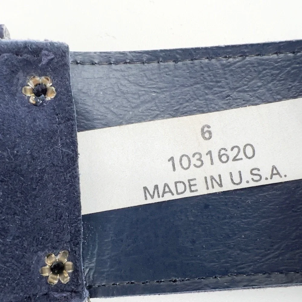 Wide Belt Womens S Navy Blue Suede 6 Astor Vintage 80s Retro Waist Cincher