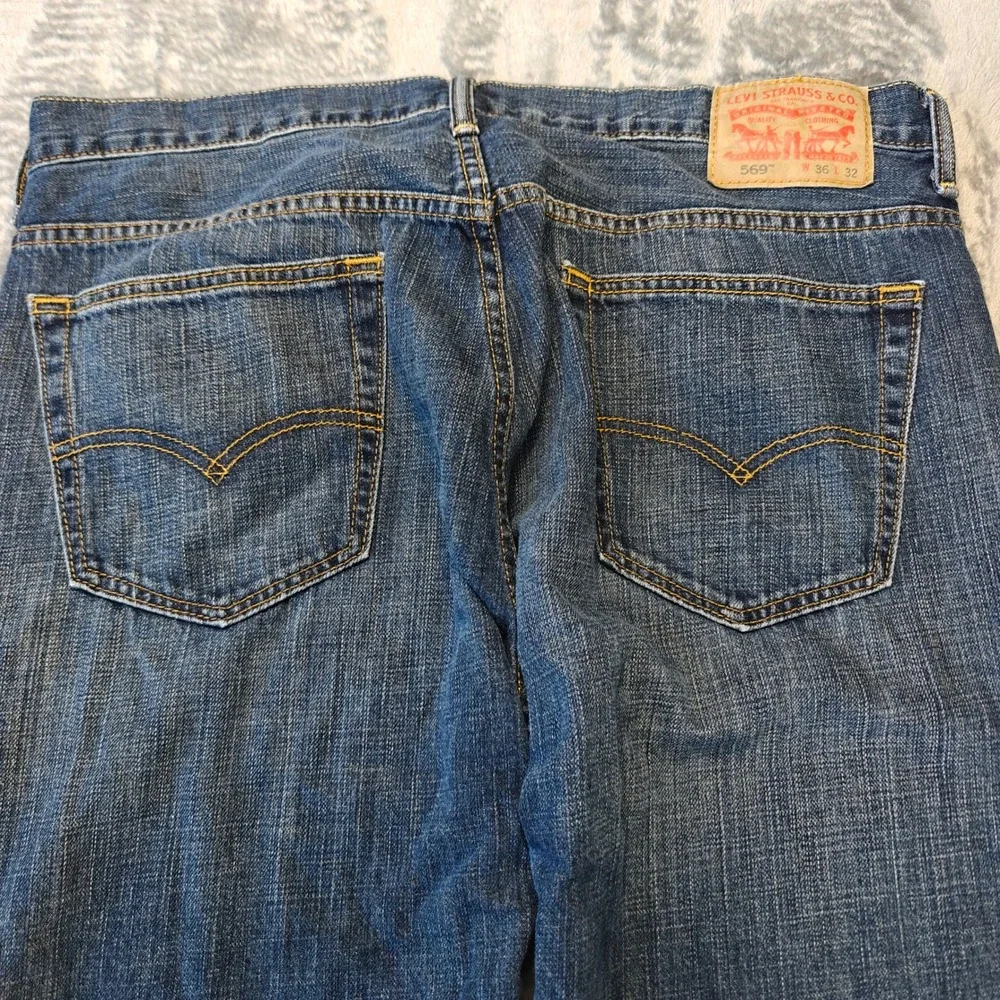 Levi 569 Loose Straight Jeans Mens 36x32 Fits 37x30 Blue Denim Classic Fit