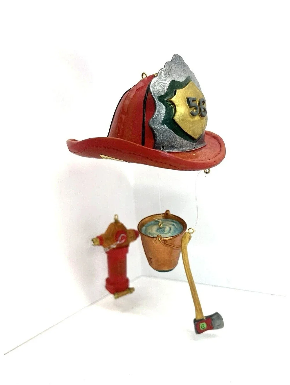 6 Fireman Firefighter Christmas Ornaments Figurine Hallmark Dept 56 Kurt Adler