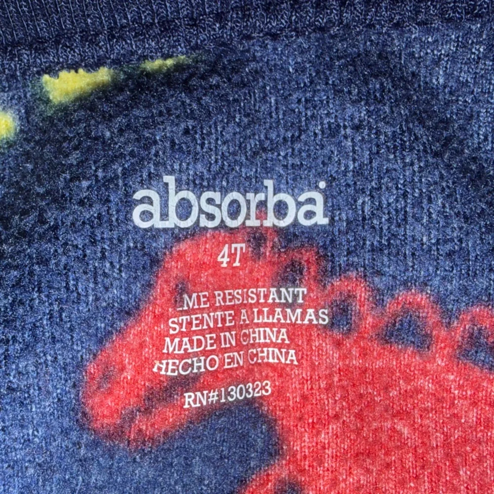 Boys, girls size 4T Absorba Multicolor Dinosaur Kids Footie Pajama‎ sleep bed
