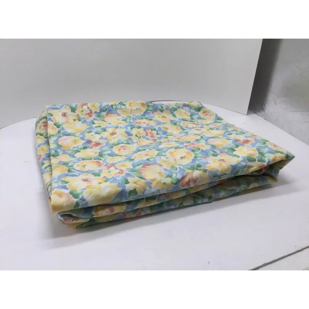 Vintage Discontinued Croscill Twin Size Fitted Sheet Yellow Flowers
