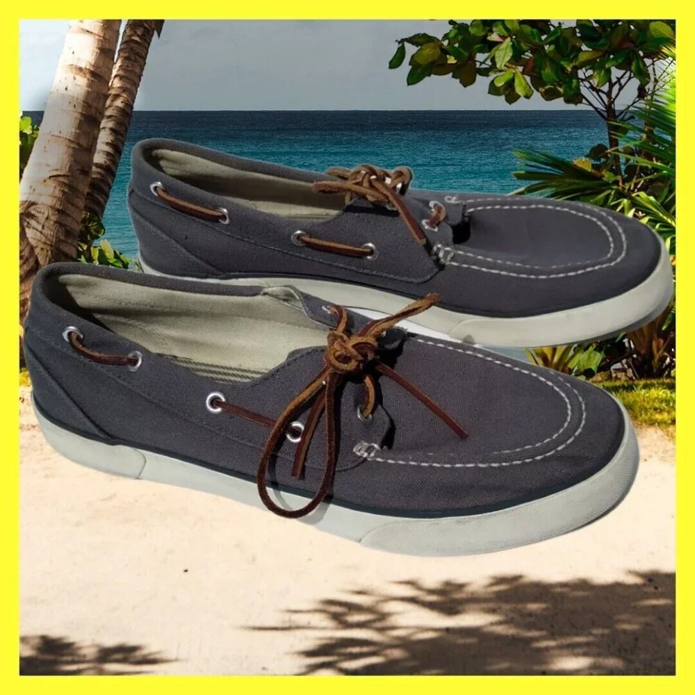 Polo Ralph‎ Lauren Franz Men’s Gray Lace Up Oxford Boat Shoes Size 10 D