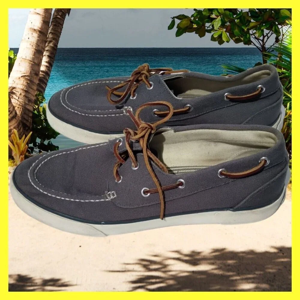 Polo Ralph‎ Lauren Franz Men’s Gray Lace Up Oxford Boat Shoes Size 10 D