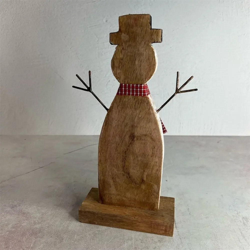 Primitives Handmade Wooden Snowman‎ Holiday Decor