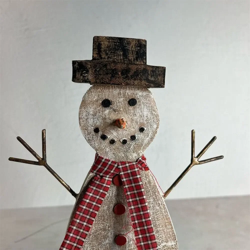 Primitives Handmade Wooden Snowman‎ Holiday Decor