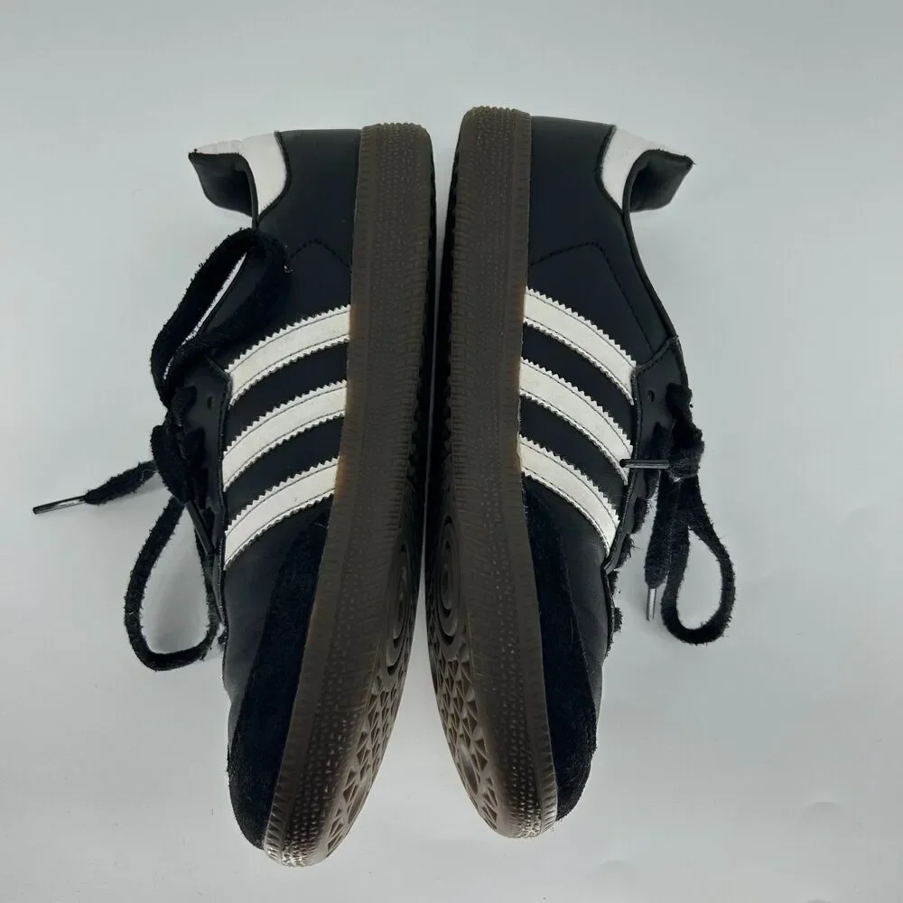 Adidas Samba OG Mens Size 5.5 Low Sneakers Black White Gum Leather Shoes B75807