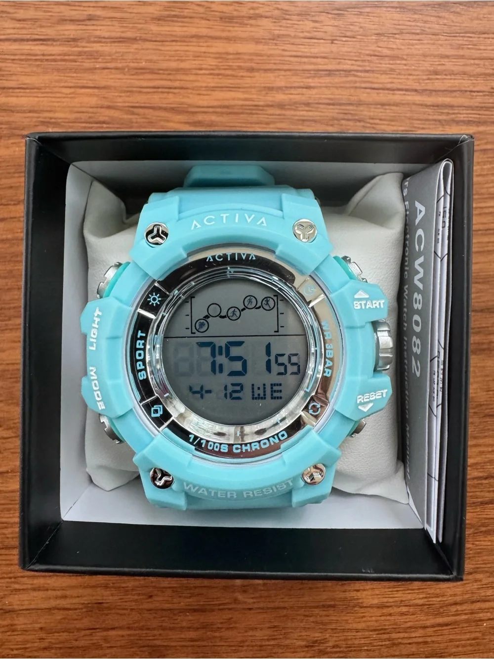 Activa Digital Essentials Unisex Watch - 50mm Light Blue Tone Case