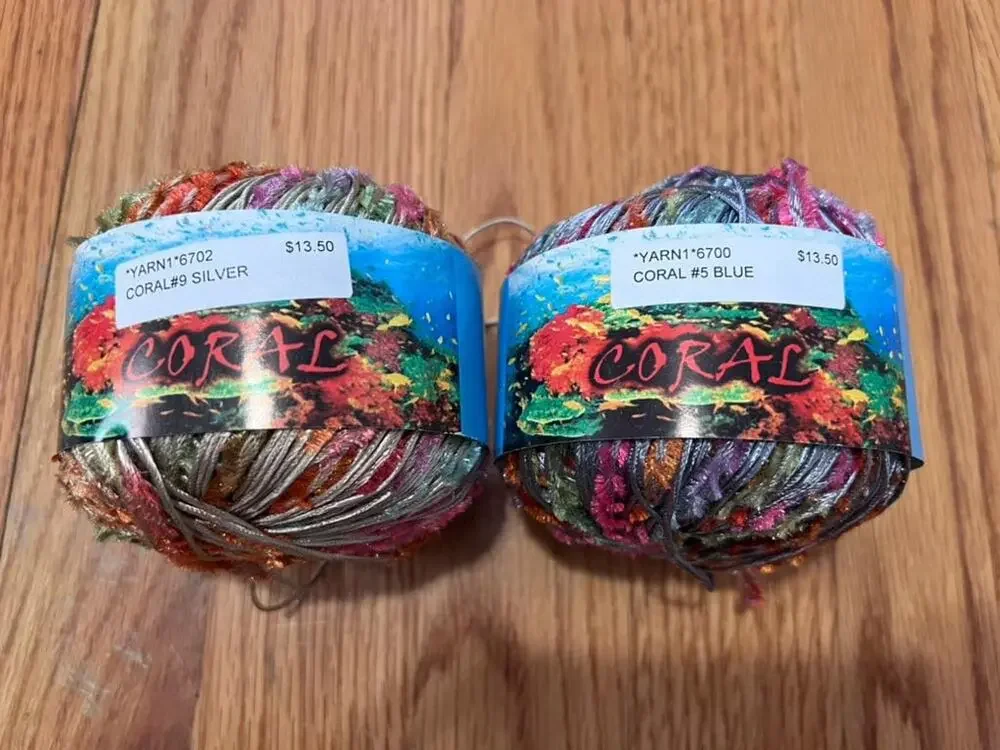 Coral Ribbon Yarn Lot of 2 | Novelty Ladder Yarn for Fiber Art