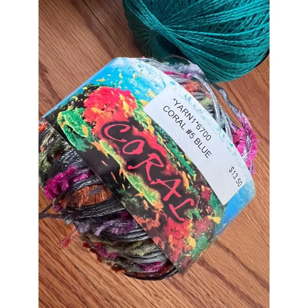 Coral Ribbon Yarn Lot of 2 | Novelty Ladder Yarn for Fiber Art