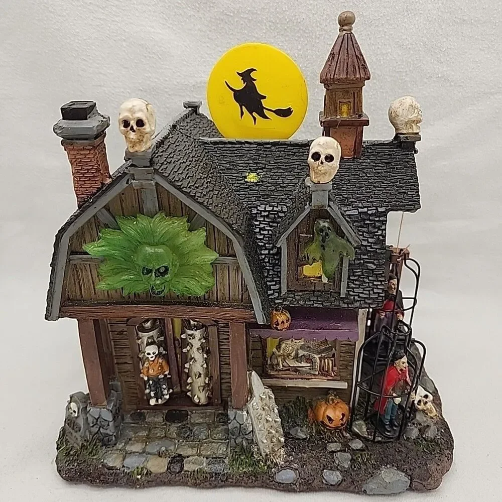 House Torture Barn Halloween Village Animated Music FG Square LED Illuminated