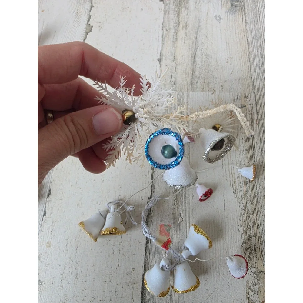 Vintage mini bell mercury glass ornament tree accessory