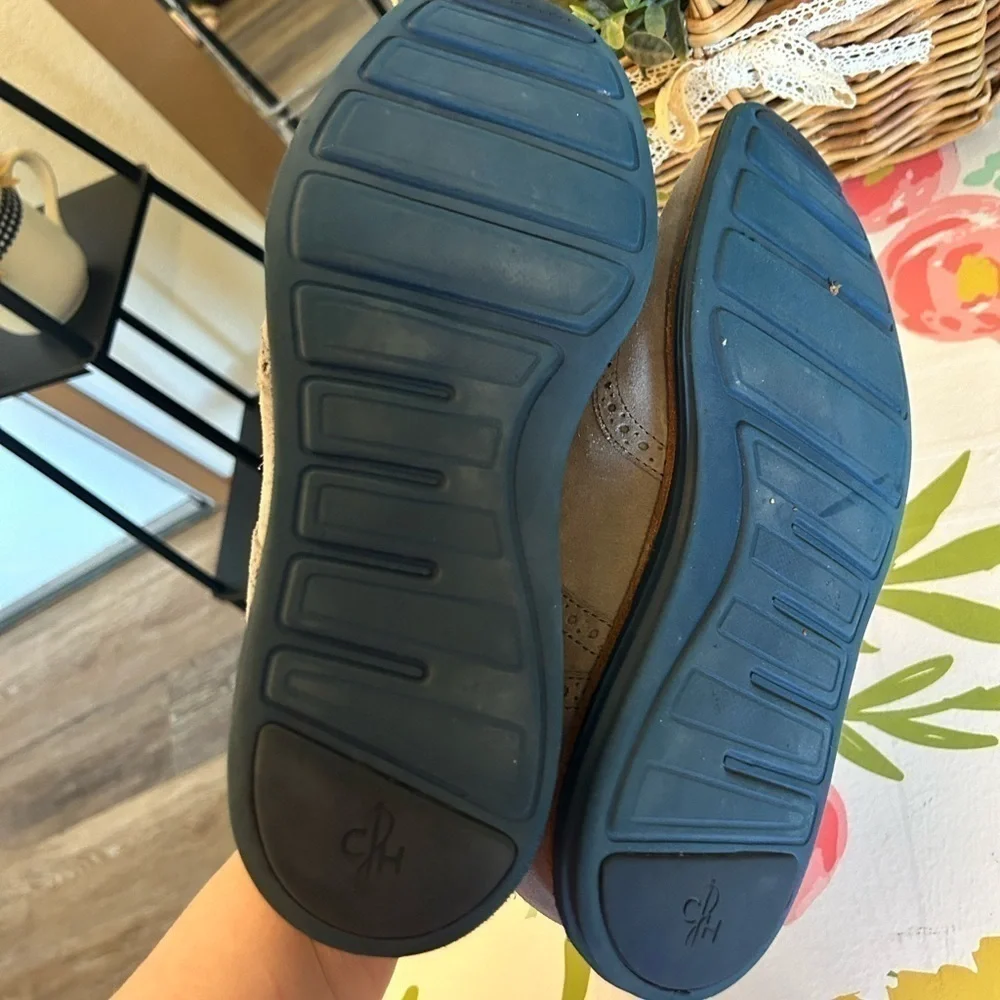 Cole Haan Lunar Grand Grey Suede W/Blue Sole Size 8.5