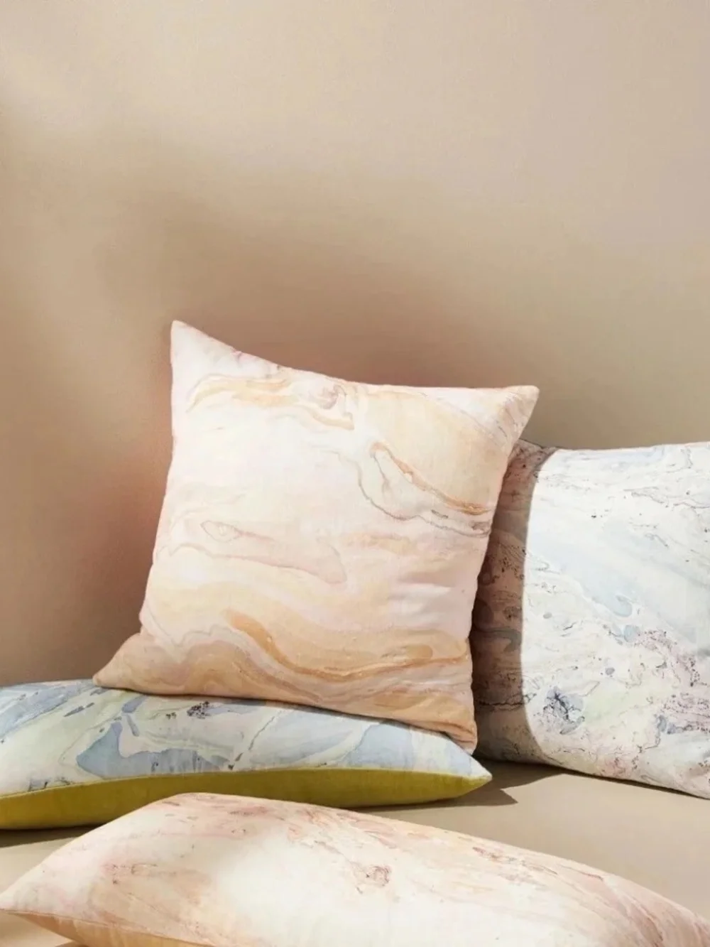 NWT Anthropologie Marbled Zooey  Pink Lumbar Pillow