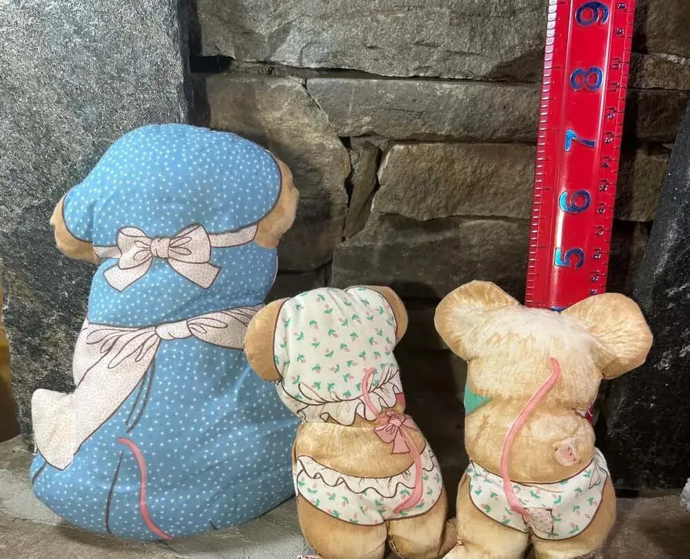 Vintage Pillow Mother Mouse boy and girl handmade
