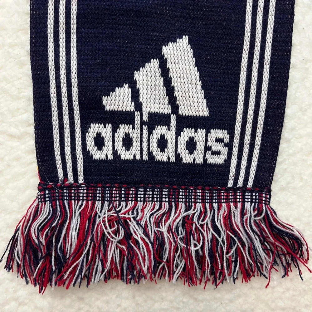 Adidas Real Salt Lake MLS Soccer‎ Scarf Red Navy Blue Gold Knit Fringe 64in