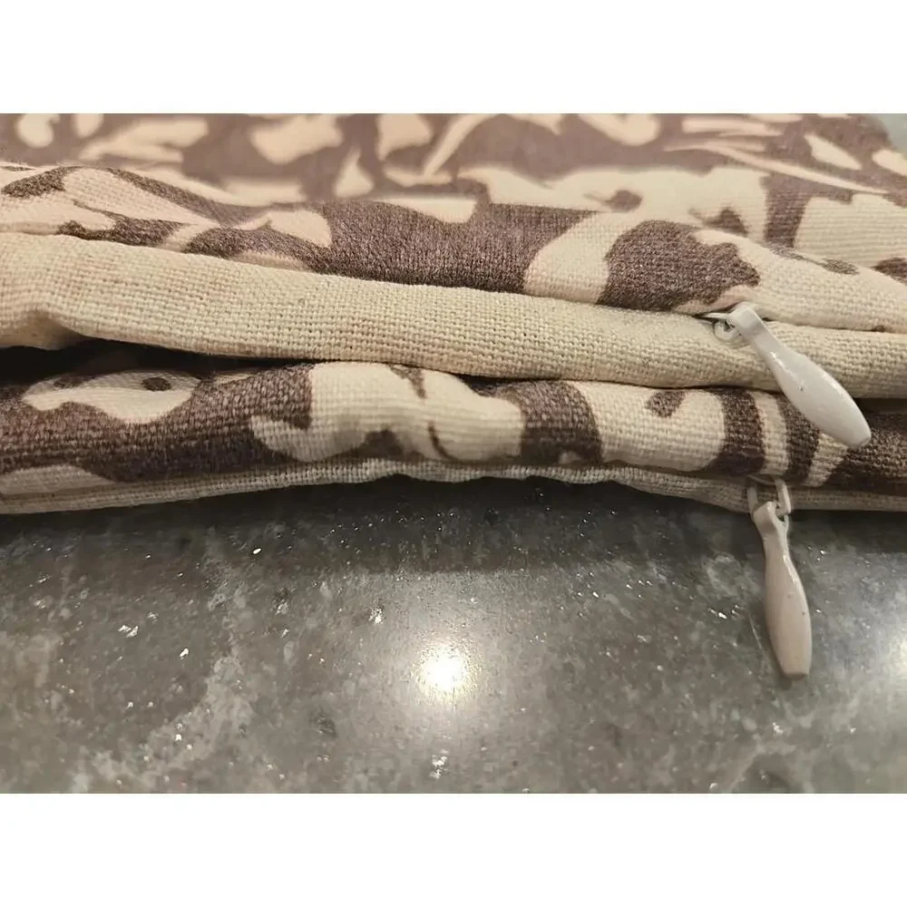 Floral Brown and Cream Accent Pillow 18x18