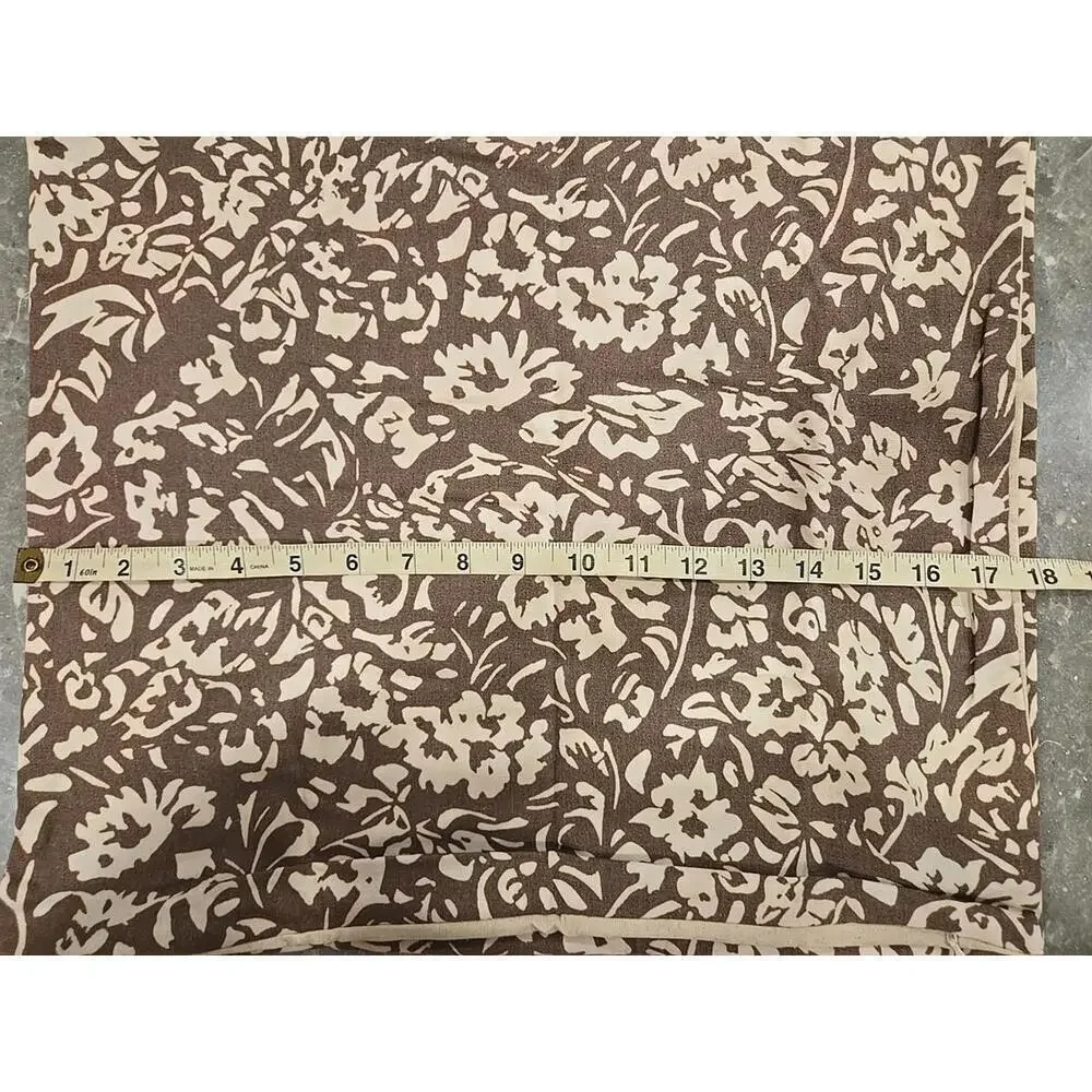 Floral Brown and Cream Accent Pillow 18x18