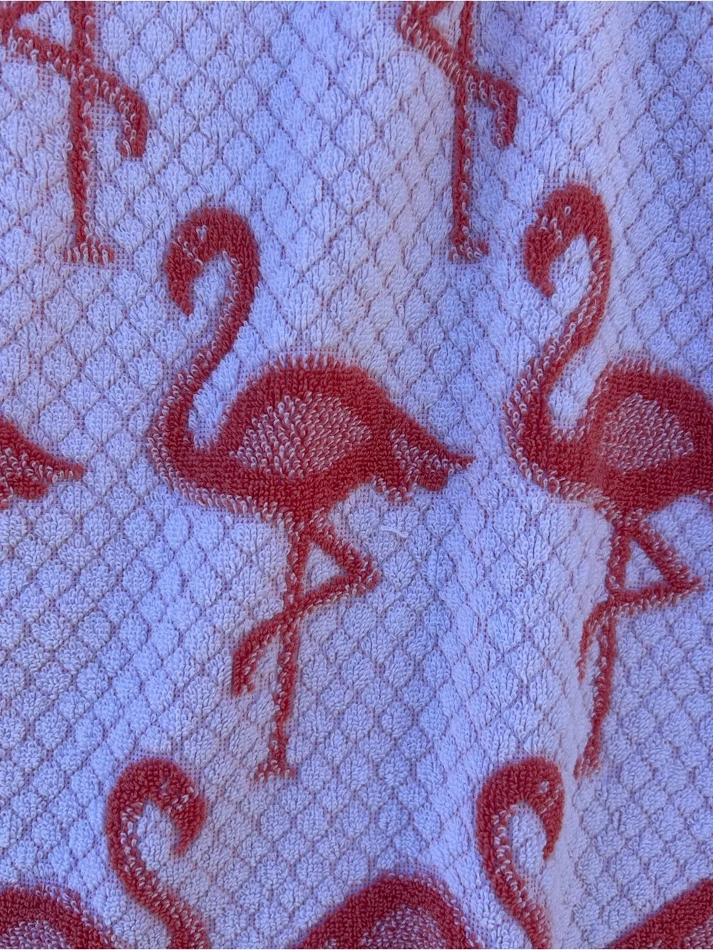 Save Island Spa Flamingo Towel Cotton Beach Bath Towel Terry VTG 2002