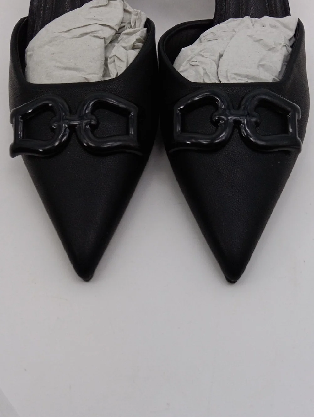 WOMEN'S BLACK POINTED SLING BACK HEELS SIZE 7