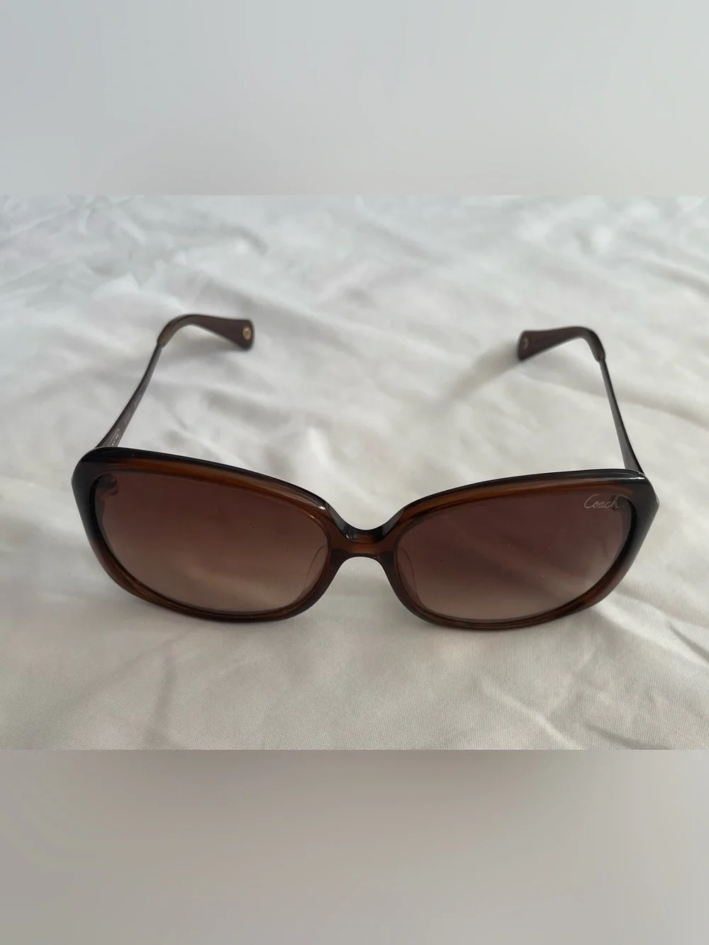 Coach S2004 Brown Oversized Sunglasses Tortoise Signature C Y2K