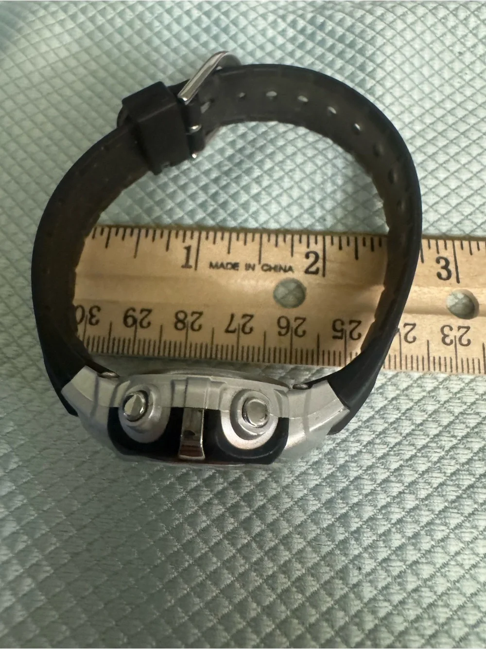 Black Silicone Sports Smartwatch with Silver Accents