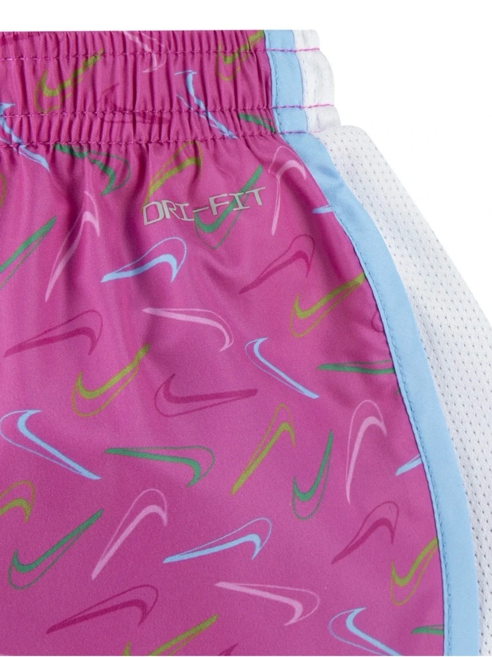 Nike Pink Swoosh-Print Girls' Athletic Shorts-Brand New With Tags