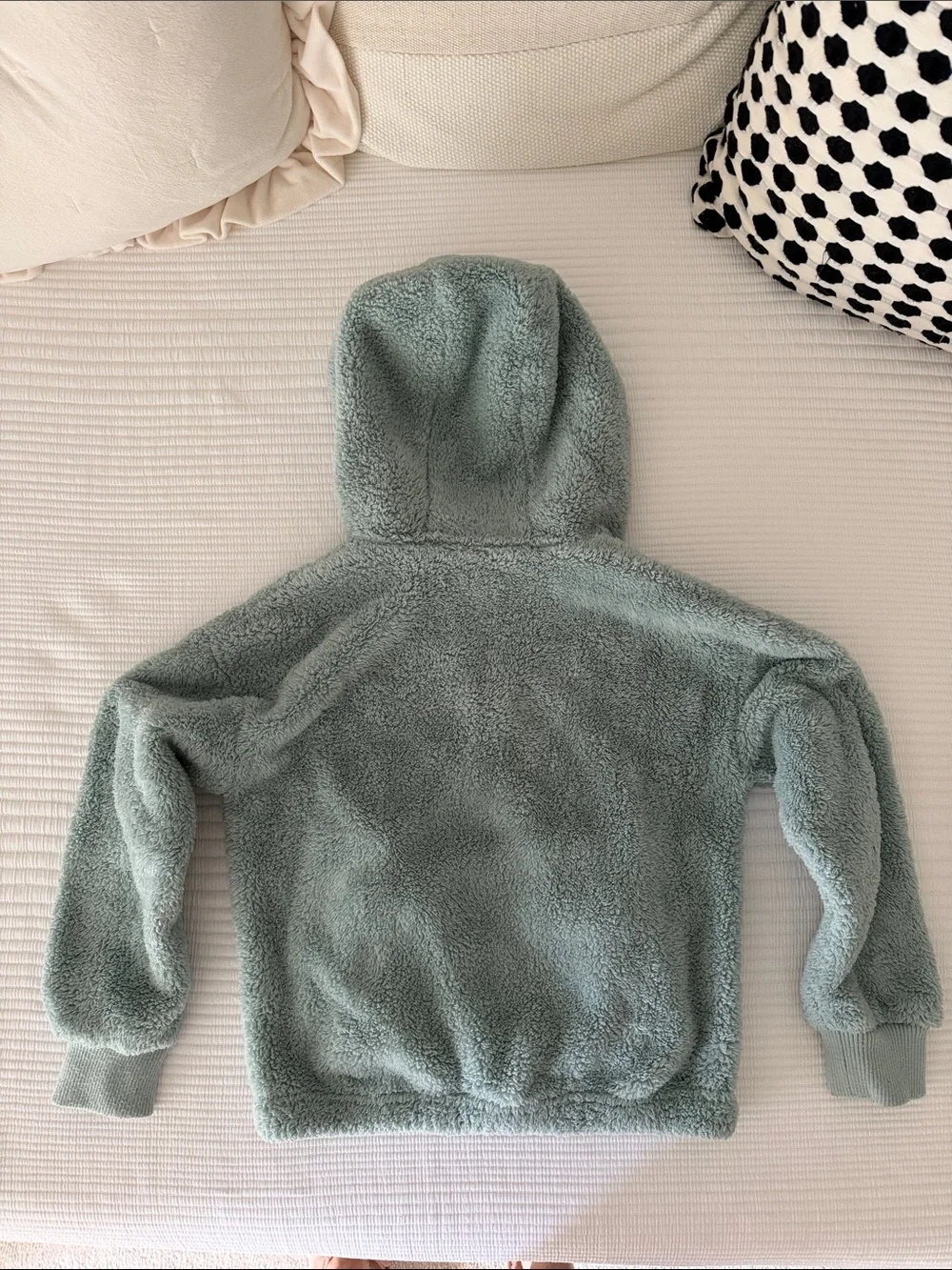 Nordstrom Kids Hooded Sherpa Pullover Jacket - Sage