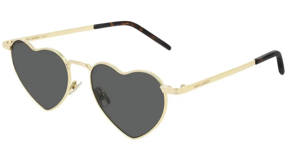 Saint Laurent SL301 LouLou Heart Sunglasses in Gold