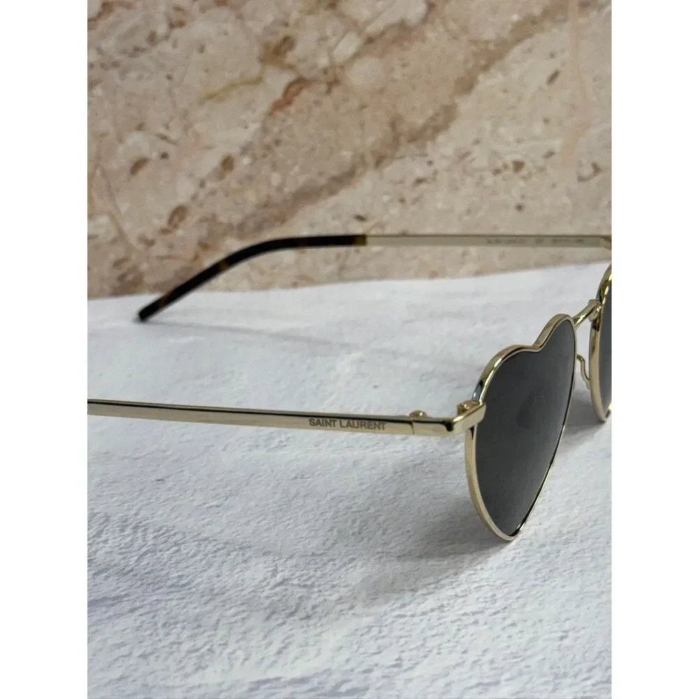 Saint Laurent SL301 LouLou Heart Sunglasses in Gold