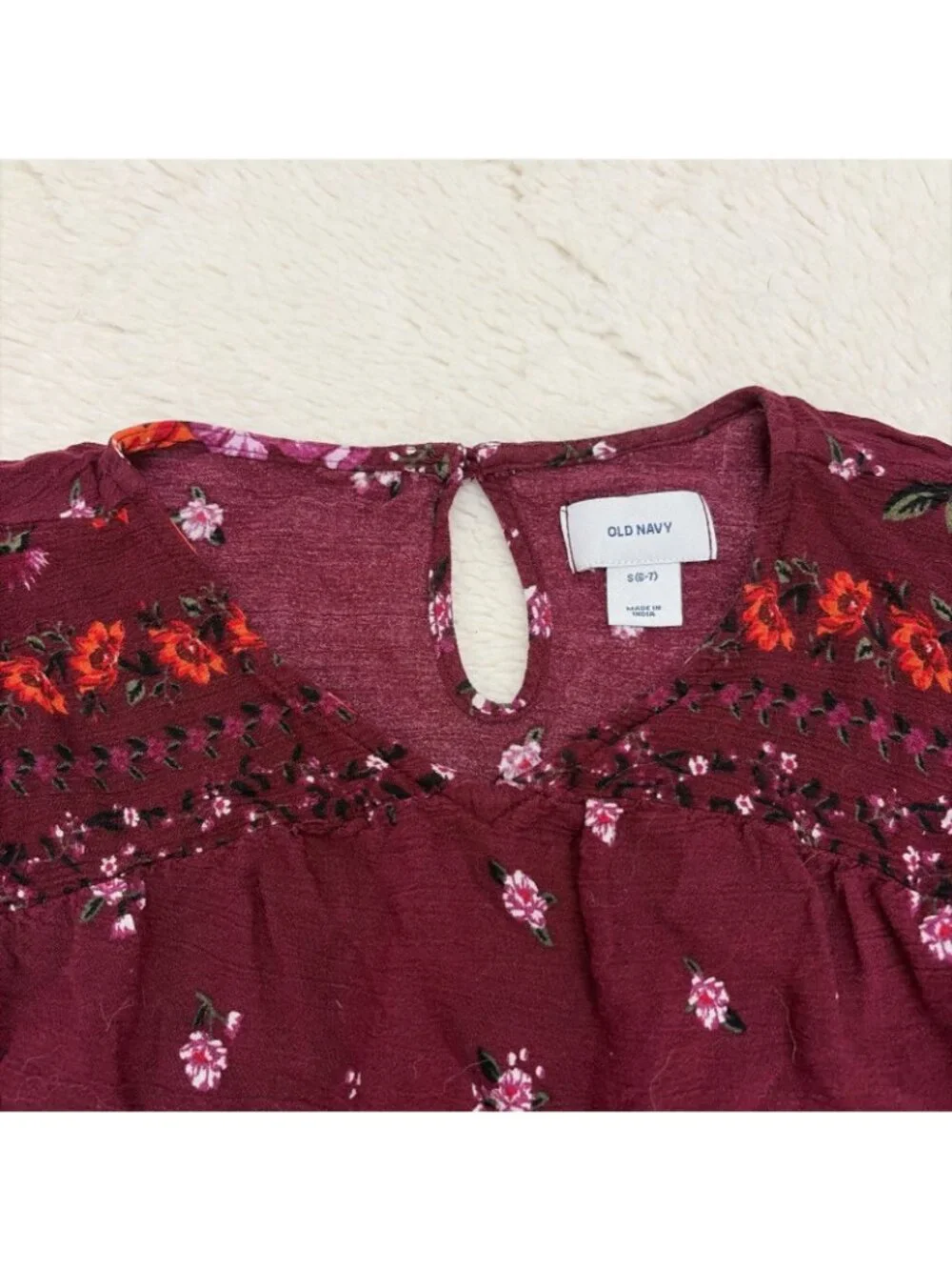 Old Navy Girls Small 6-7 Boho Floral Dress Priarie Timeless Class