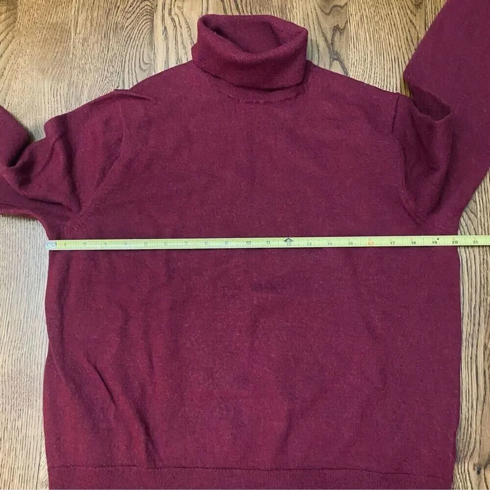 BANANA REPUBLIC Baruffa Mens S/M Red Moda Merino Wool Soft Turtleneck Sweater*